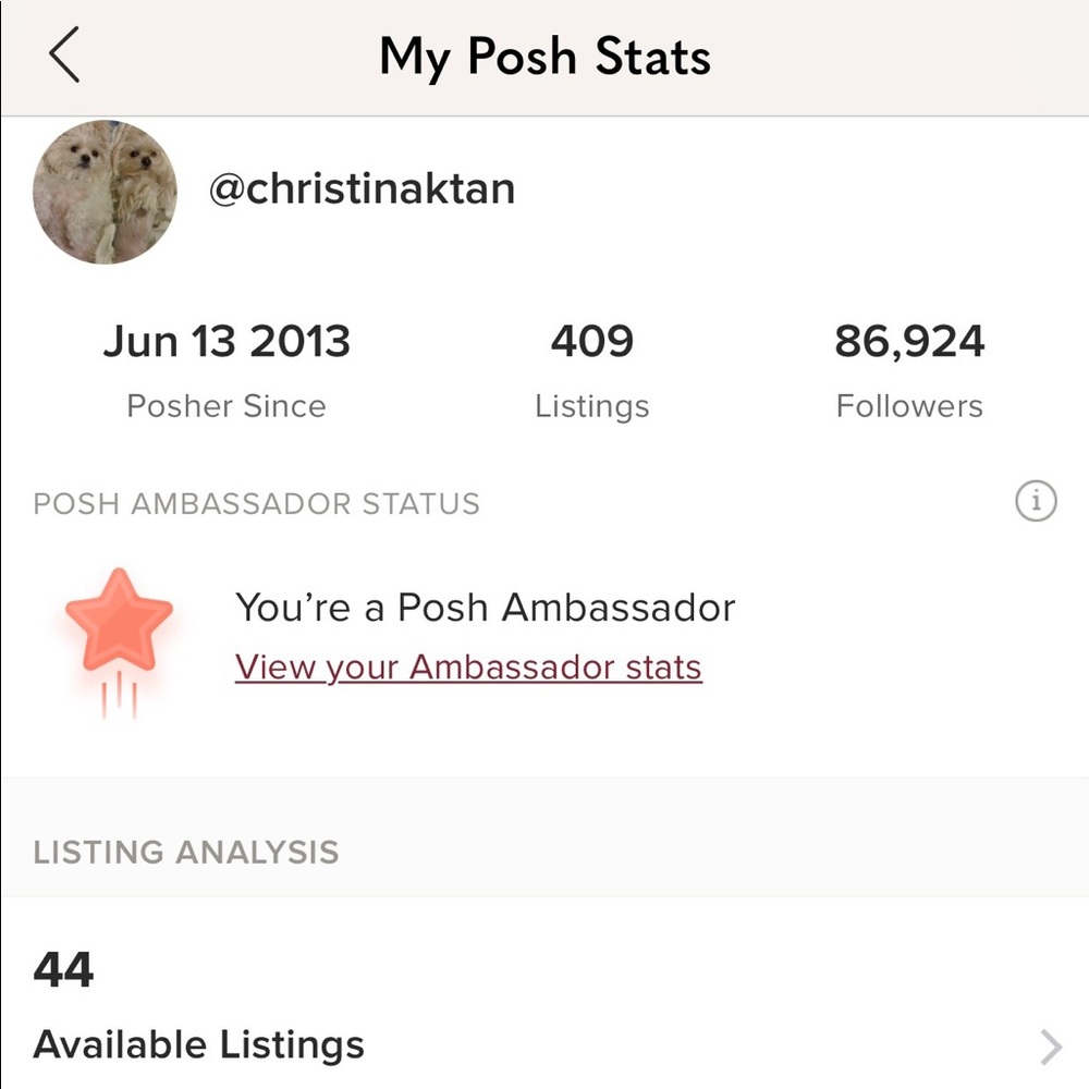 Posh Ambassador & Five Star Top rated seller